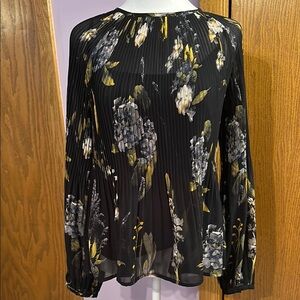 A New Day Floral Black Blouse size small.